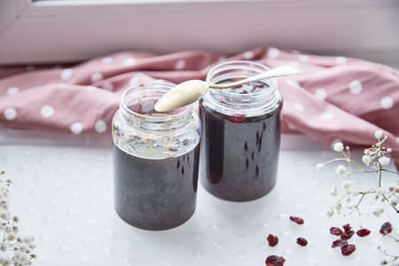 Healthy fermented honey product with cranberry. Natural yeasts, food preservative at home, cozy,...