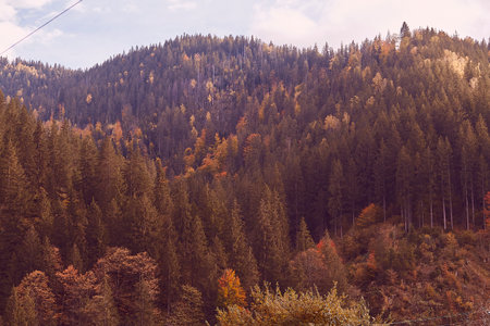 Autumn landscape mountains photography background.