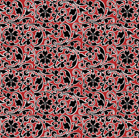 classic pattern. Beautiful flowers isolated textile. Vintage background realistic. Damascus flowers. Drawing engraving. Freehand Wallpaper baroque. victorian style Illustration.のイラスト素材