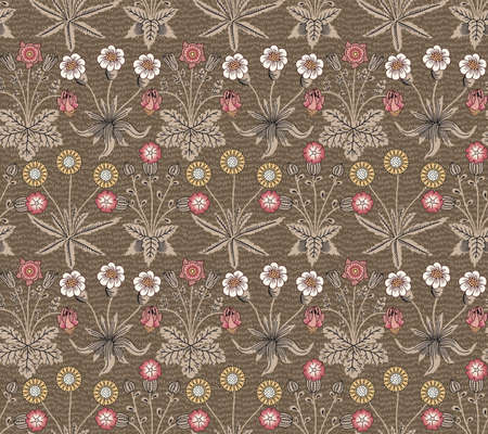 Beautiful fabric William Morris realistic isolated flowers Seamless. Vintage background pattern....