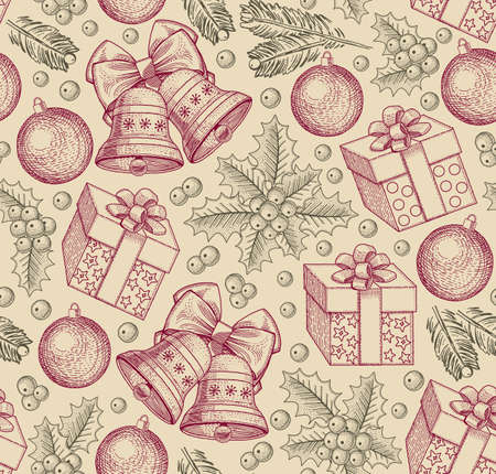 Seamless pattern of christmas decorationのイラスト素材
