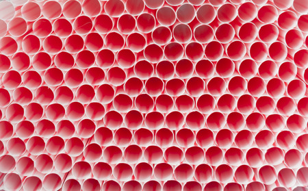 closeup of tubules for cocktail, red-white color, abstraction,  the top viewの写真素材