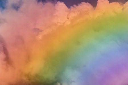 clubs of fog in the colors of the rainbow located on diagonalの写真素材