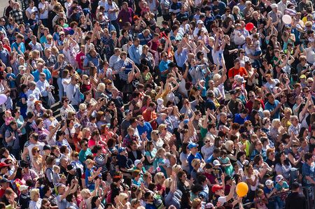 KAYERKAN, Norilsk, KRASNOYARSK REGION - 16 July 2017. The celebration of city Day. A large number of people.のeditorial素材