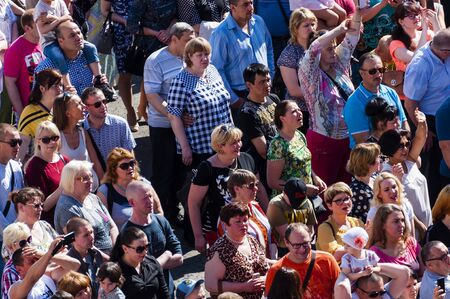 KAYERKAN, Norilsk, KRASNOYARSK REGION - 16 July 2017. The celebration of city Day. A large number of people.のeditorial素材