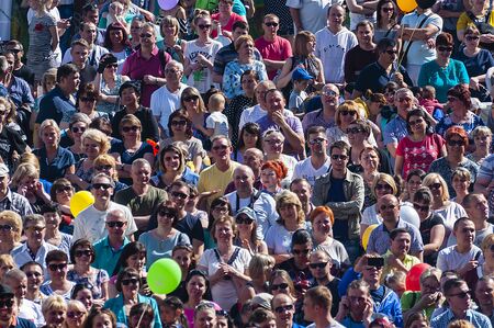 KAYERKAN, Norilsk, KRASNOYARSK REGION - 16 July 2017. The celebration of city Day. A large number of people.のeditorial素材