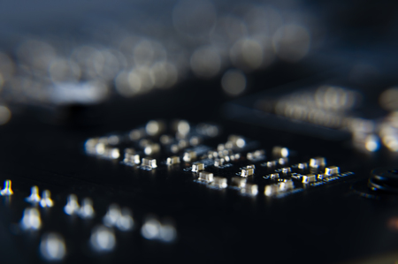 Close-up of small elements of the chip computer equipment.