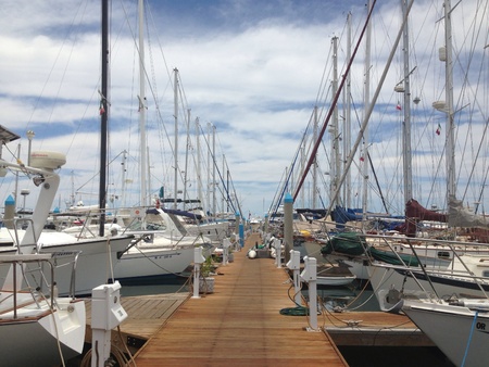 Boats at dockの素材