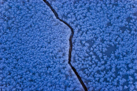 macro of crack in the iceの写真素材