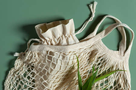Ecologocal shopping. Reusable eco cotton bags.の写真素材