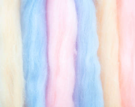 Background of yarn. Colored balls of yarn. The view from the top. pastel color.