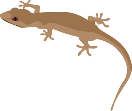 Brown Gecko Reptile Vector Illustrationのイラスト素材