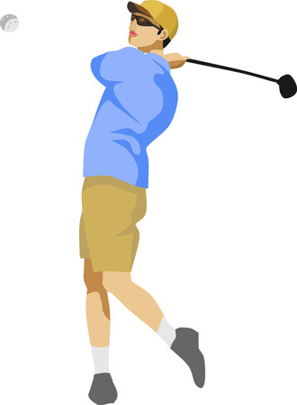 Golf Cartoon Sport Vector Illustrationのイラスト素材
