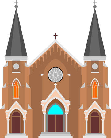 Church Worship Building Vector Illustrationのイラスト素材