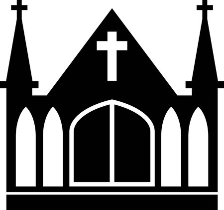 Church Shilhouette Building Vector Illustrationのイラスト素材
