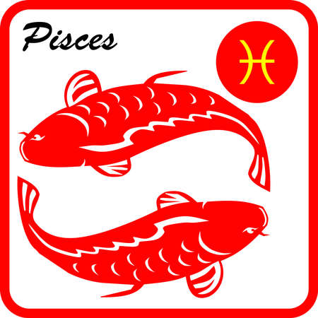 Pisces Zodiac Sign Vector Illustrationのイラスト素材