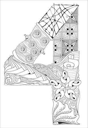 Number four decorative object.のイラスト素材