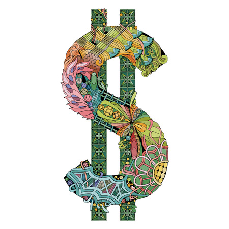 Hand-painted art design. Illustration dollar for t-shirt design and other decorationのイラスト素材