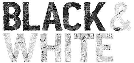Hand-painted art design. Hand drawn illustration words black and white for t-shirt and other decorationのイラスト素材