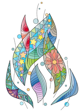 Abstract forms zentangle styled for t-shirt design, tattoo and other decorationsのイラスト素材