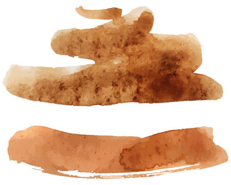 Watercolor brush stroke isolated over the white background as an abstract design element.のイラスト素材