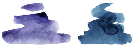 Watercolor brush stroke isolated over the white background as an abstract design element.のイラスト素材