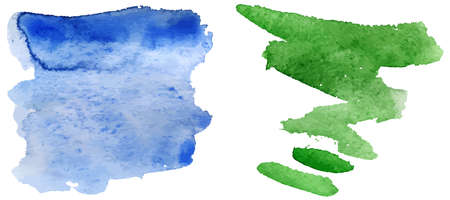 Watercolor brush stroke isolated over the white background as an abstract design element.のイラスト素材