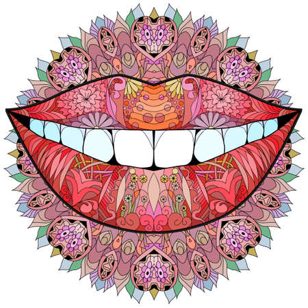 mandala for t-shirt design, tattoo and other decorationsのイラスト素材