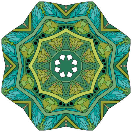 Decorative round ornaments. Unusual flower shape. Oriental vector, Anti-stress therapy patterns. Weave design elements. Yoga logos Vector.のイラスト素材