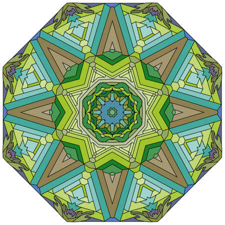 Decorative round ornament. Unusual flower shape. Oriental vector, Anti-stress therapy patterns. Weave design elements. Yoga logos Vector.のイラスト素材