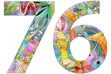 Seventy-six number Isolated illustration for decorationのイラスト素材