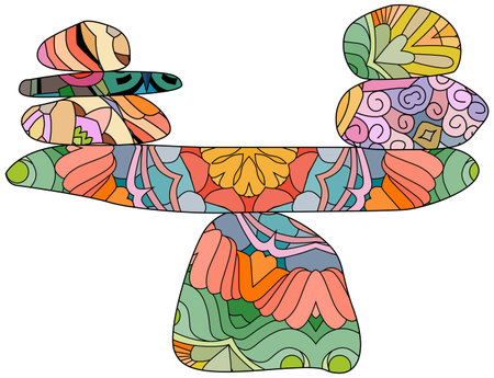 balance concept. Zen stones flat design style.のイラスト素材