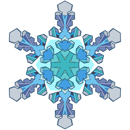 Snowflake winter icon silhouette on white backgroundのイラスト素材