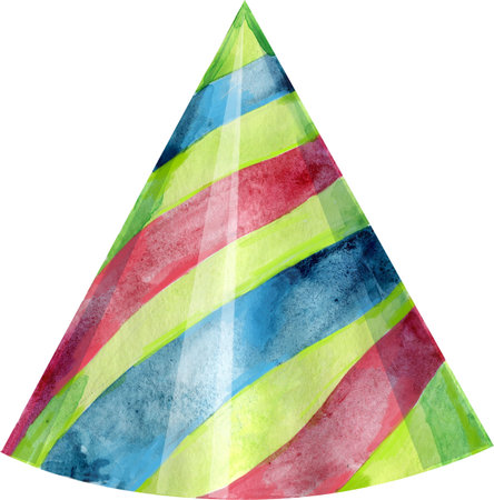 Party hat. Watercolor illustration. Birthday elementの写真素材