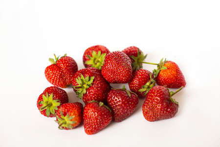 Strawberries on a white backgroundの写真素材