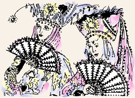 illustration  with Carnival Hairdressingのイラスト素材