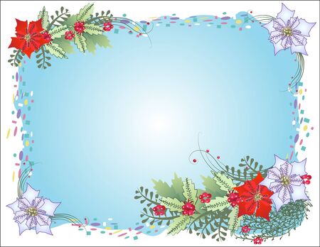 Blue Christmas Background  with Confetti.Vector Illustrationのイラスト素材
