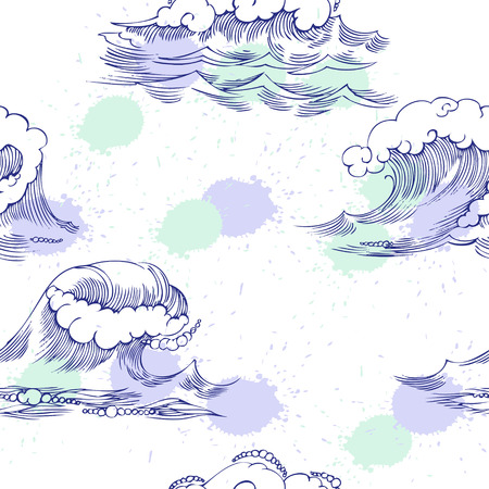 Seamless pattern with waves. Vector Illustrationのイラスト素材