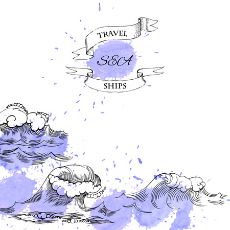 Background with waves. Vector Illustrationのイラスト素材