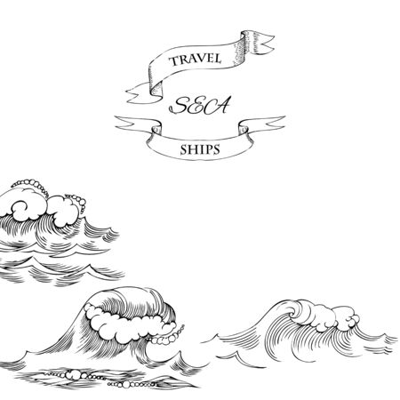 Background with waves. Vector Illustrationのイラスト素材