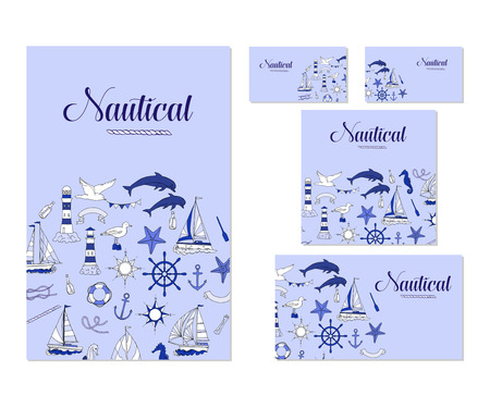 Template corporate identity with nautical elementsのイラスト素材