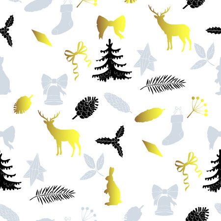 Seamless pattern with Christmas decorationsのイラスト素材