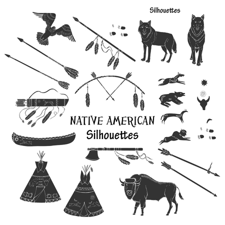 American Indian Silhouettesのイラスト素材