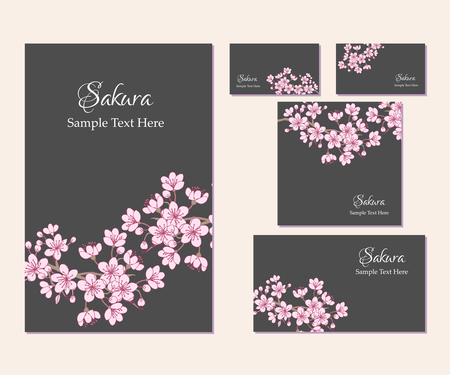 Set of template corporate identity with sakuraのイラスト素材