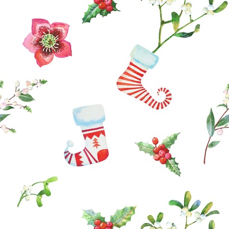 Seamless Pattern with Christmas  Sock