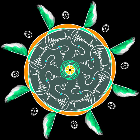 Polar Illustration, Abstract ornament, decorative style, floral elements, lace, style, cyclic drawing picture.の写真素材