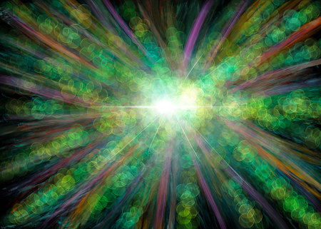 Color abstraction background. Pattern Space theme. Fantastic mood of the image. Artistic drawing.の写真素材