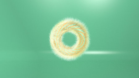 Creative 3D bagel model in sunshine shades, bright lime green and hot yellow colors.