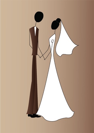 bride and groom のイラスト素材