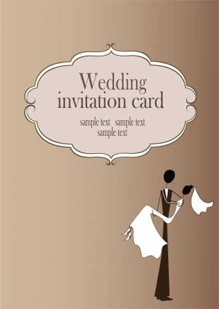 Vintage styled wedding card のイラスト素材